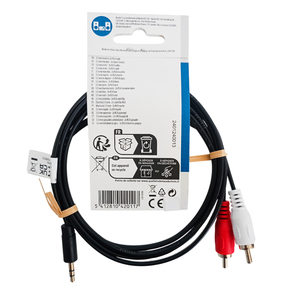 Cable de audio estéreo macho de 3,5 mm a 2x RCA macho, 1,5 m, negro - Product Image 4