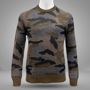 Pull à col rond à manches longues pour homme FW23, en laine mérinos et acrylique mélangés, respirant, à séchage rapide, anti-froissement, couleur unie, décontracté pour l'hiver - Product Image 3