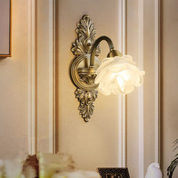 Lampe murale fleur de luxe lumière rétro française pour salon salle de bain chambre lampe de chevet phare miroir médiéval