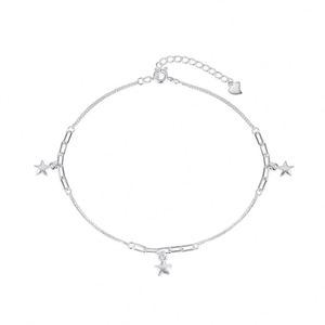 Dylam New Arrival Women Fine Jewelry 925 Sterling Silver Link Chain Star Minimalist Design Thin Simple Feet <b>Bracelet</b> <b>Anklet</b> - Product Image 1