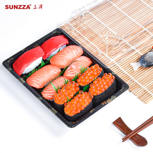 Sunzza Jual Panas Restoran/Pesta/Supermarket untuk Makanan Sekali Pakai Wadah Sushi Plastik Hewan Peliharaan dengan Tutup Anti Kabut Transparan - Product Image 4