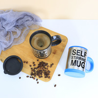 Mug à café automatique en acier inoxydable personnalisé avec logo personnalisé, cadeaux d'entreprise, capacité de 400 ml, design classique écologique