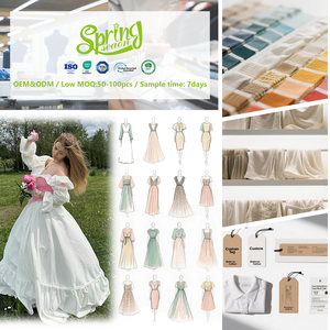 Bohème <span class=keywords><strong>Chic</strong></span> Blanc Rose Aline Col en V Robe à volants avec superposition de tulle Satin Tissu Tissé Bouton Casual Daily Wear - Product Image 1