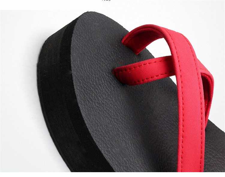 2021 Female Slippers Non-Slip Casual Flip-Flops High-Heeled Wedges Slippers Beach Platform Sandals
