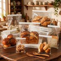 Sac à pain transparent de 450g avec fermeture thermoscellée et bords roulés pour pâtisseries et gâteaux faits maison (matériau PET)