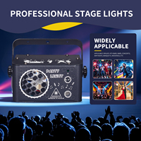 SENLAN Mini Proyector de Patrones de Escenario de 24W, 6x3W LEDs RGB, Dos Tiras Láser, Control DMX512/Activación por Sonido, Construcción de Hierro IP20