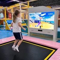 Parc de trampolines somatosensoriel avec jeux interactifs sur mur de projection, 1 à 3 joueurs, équipement de fitness pour enfants