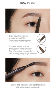 E.TUDE Wax-based Pigments Dark Brown Eyebrow <b>Pencil</b> for Natural Brow Definition Precise & Long-lasting Brows - Product Image 2