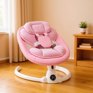 Berceau à bascule électrique <span class=keywords><strong>pour</strong></span> bébé, chaise à bascule intelligente avec Bluetooth, siège inclinable, berceau apaisant, modèle 2006, métal - Product Image 5