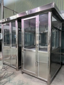 보안 요원 부스 안전 금속 경비실 우아한 휴대용 임시 조립식 분리형 야외 키오스크 - Product Image 2