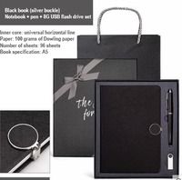 Ensembles personnalisés de cadeaux d'affaires pour conférences et expositions Bloc-notes en cuir Ensembles de cahiers à disque en U avec logo