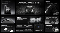 RAWM LEVIATHAN V4 GT Mouse Gaming Nirkabel Dual 8K 54g Ringan PAW3950 Optical Magnetic Switch Aktuasi Dapat Disesuaikan Esports