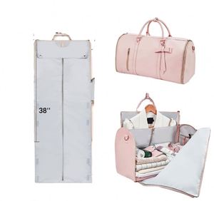 กระเป๋าเดินทางแบบพับได้ BSCI factory Convertible Suit Travel Bag สำหรับผู้หญิง พร้อมช่องใส่ของใช้ในห้องน้ำ สายสะพายไหล่ และช่องใส่รองเท้า - Product Image 2