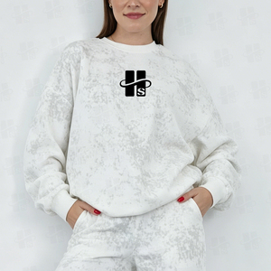 Custom Women Acid Wash Jumper Soft Cotton Air <b>Layer</b> Loose Fit Pullover <b>Top</b> Embroidered Oversized Vintage Crew Neck Sweatshirt - Product Image 2