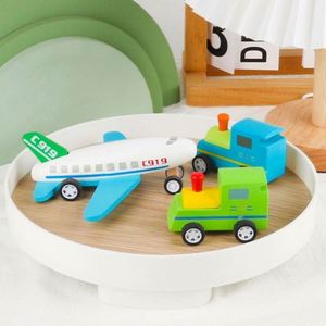CE CPC Juguetes de Madera Natural para Bebés, Coches de Inercia, Trenes, Aviones, Mini Vehículos para Niños - Product Image 1