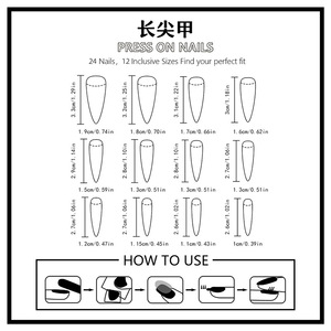 Ongles longs ultra-fins minimalistes sans couture, style fantôme de dessin animé <span class=keywords><strong>manga</strong></span>, prêts à poser, très demandés pour Halloween - Product Image 4