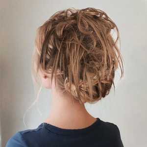 AliLeader — <span class=keywords><strong>chignon</strong></span> coiffé synthétique, avec bande de caoutchouc <span class=keywords><strong>élastique</strong></span>, Extension capillaire décoiffée pour femmes, démêlante - Product Image 4