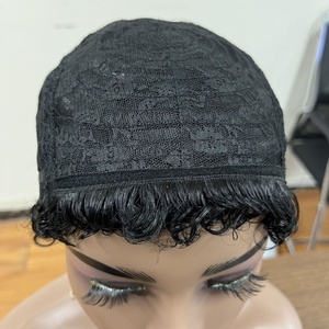Pelucas rizadas cortas para mujeres negras Pelucas de cabello negro corto suave sin pegamento Fibra sintética de aspecto natural Pelucas rizadas grandes Afro - Product Image 6