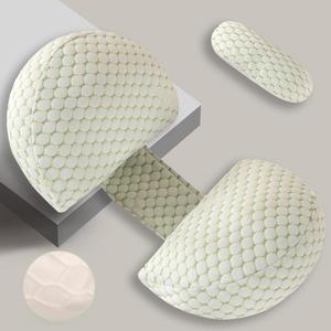 Almohada de embarazo tejida con posicionador de cadera de maternidad de doble cara ajustable verde para soporte de estómago de vientre trasero cómodo - Product Image 2