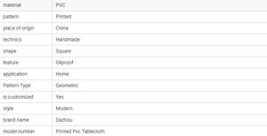 Tovaglia in PVC impermeabile a prova di olio moderno motivo geometrico a forma quadrata personalizzabile fatto a mano casa sala da pranzo/<span class=keywords><strong>tavolino</strong></span> tappetino - Product Image 4