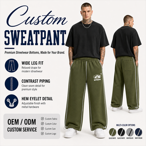 <span class=keywords><strong>Pantaloni</strong></span> Sportivi Personalizzati in Cotone Pesante da <span class=keywords><strong>Uomo</strong></span> 500gsm, Gamba <span class=keywords><strong>Larga</strong></span>, Taglio Dritto, Oversize, Stile Streetwear - Produttore - Product Image 2