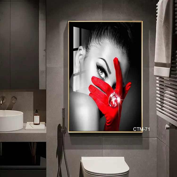 卸売スタイリッシュな壁の装飾女の子の部屋モダンなネイルデコレーション女性のセクシーなポスター黒と白の赤の寝室の装飾