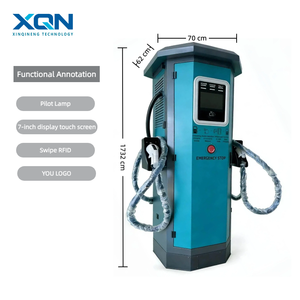 Borne <span class=keywords><strong>de</strong></span> recharge rapide DC <span class=keywords><strong>pour</strong></span> véhicules électriques 120 kW, à poser au sol, double connecteur, contrô<span class=keywords><strong>le</strong></span> APP/RFID <span class=keywords><strong>pour</strong></span> parkings commerciaux - Product Image 2