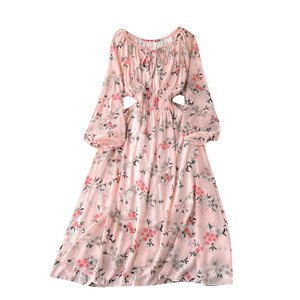 Grazioso <span class=keywords><strong>abito</strong></span> a maniche lunghe estivo da donna in stile francese vita dolce floreale <span class=keywords><strong>abito</strong></span> da tè con stampa <span class=keywords><strong>abito</strong></span> lungo floreale floreale - Product Image 5