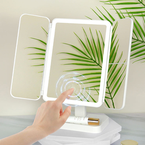Factory Wholesale Folding 360 Degree <strong>Rectangle</strong> <strong>White</strong> Desktop <strong>Mirror</strong> Trifold Table <strong>Mirror</strong> Led Light up <strong>Mirror</strong> - Product Image 4