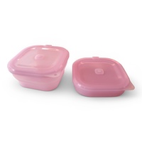 Conteneur alimentaire pliable en silicone de 1000 ml, boîte à lunch pliable, bol pliable avec couvercle pour le camping et les voyages