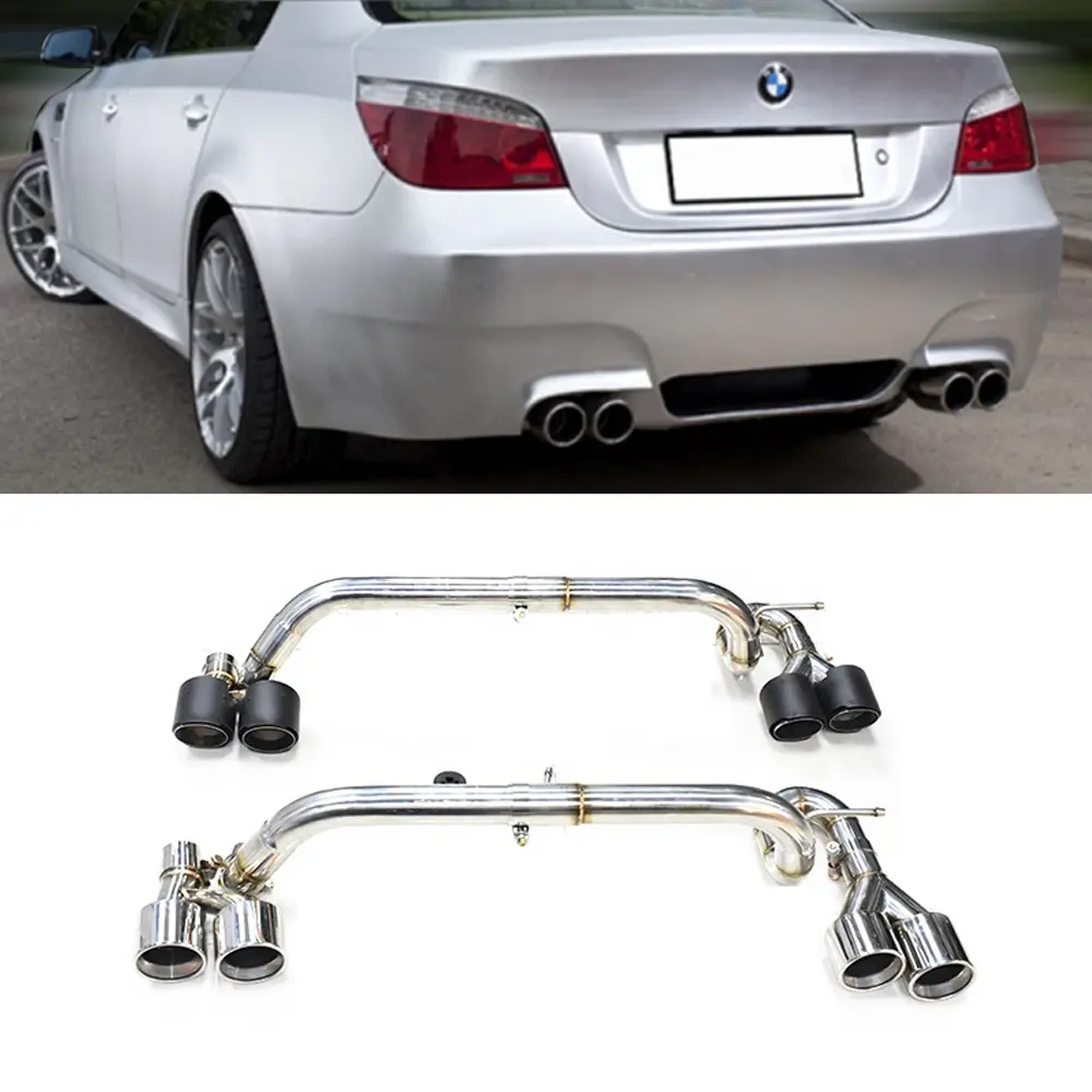SYPES Wholesale Stainless Steel E60 Exhaust Tip For 05-10 BMW 520 523 525 530 Exhaust Pipe 5 Series Changed M5 Bumper