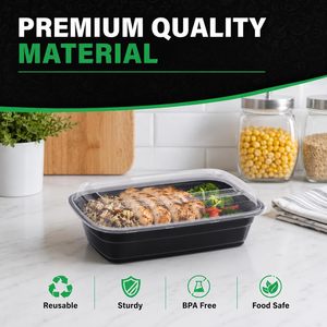 Conteneur alimentaire jetable en plastique PP, hermétique et anti-fuite, compatible micro-ondes, avec couvercles - Product Image 5