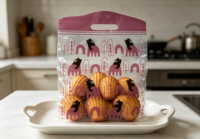 Sachet refermable en plastique PE givré imprimé sur mesure pour desserts, pâtisseries, voyages, emballage alimentaire, réfrigérateur