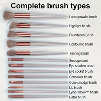Ensembles de pinceaux de maquillage professionnels couleur café, poils synthétiques doux, pinceau pour fond de teint, poudre, blush, contour, maquillage des yeux, pour débutants