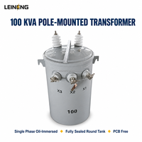 Transformateur monophasé LEINENG monté sur poteau, 10-100 kVA, immergé dans l'huile, bobinage en cuivre, 11 kV, 12,47 kV, 240/480 V, faible perte