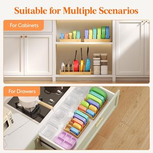 Modern Eco-Friendly Rectangular Non-Folding Lid Organizer 4 Adjustable Inserts 5 Compartments 10.6"D X 8.3"W X <b>Storage</b> - Product Image 4