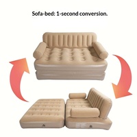 Sofa Bed Tiup Portabel 2-in-1 Kasur Lipat Inflasi Otomatis Penutup Komposit Kain PVC untuk Berkemah Festival Musik