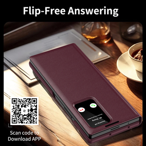 Ốp lưng thông minh <span class=keywords><strong>Smart</strong></span> APP Sleep Awake Flip Cover dành cho Samsung Galaxy Z Fold <span class=keywords><strong>3</strong></span> 4 5 6, có cửa sổ xem, gập mở dễ dàng, trả lời cuộc gọi, chất liệu da - Product Image 5