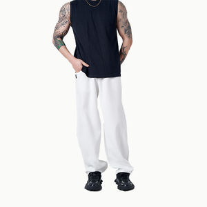 Pantalones de chándal casuales para <span class=keywords><strong>hombre</strong></span>, pantalones de Jersey de algodón con bolsillos elásticos en la cintura - Product Image 2