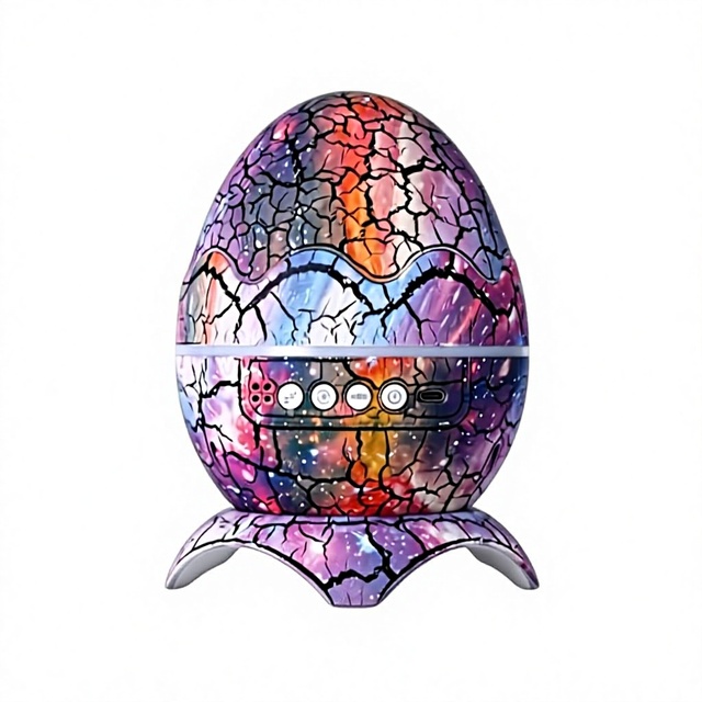 Dinosaur Egg Starry Sky Projector Milky Way Nightlight with Water-Ripple Laser for Speaker & Music