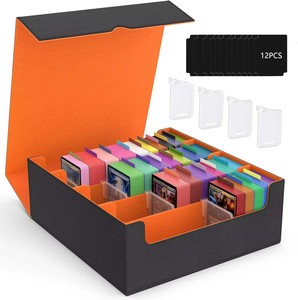 Boîte <span class=keywords><strong>de</strong></span> rangement pour cartes à jouer en cuir PU à coins carrés pour cartes à collectionner, jeux <span class=keywords><strong>de</strong></span> société et jeux <span class=keywords><strong>de</strong></span> table - Portable et durable - Product Image 2