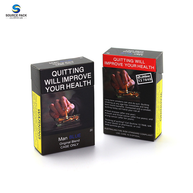 Custom Paper Box Cardboard Standardized Plain Packet Smoking Case Tobacco Packaging Cigarette Box