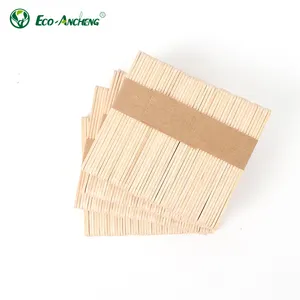 Palito de helado de madera desechable, palitos de paleta de materia prima de madera de abedul personalizados