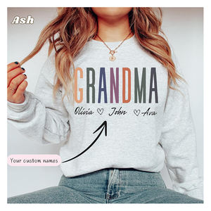 เสื้อสเวตเตอร์สำหรับคุณแม่ปรับแต่งได้สำหรับผู้หญิงเสื้อปักลายตามต้องการสำหรับวันแม่และของขวัญคริสต์มาสทำจากผ้าฝ้ายโพลีเอสเตอร์ลวดลายทึบ - Product Image 4