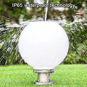 24LED 30cm pilier solaire lumineux double couleur acrylique solaire poste lumières extérieur télécommande solaire jardin Globe lumières pour clôture - Product Image 6