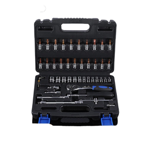 Jeu de douilles chromées de 46 pièces avec clé à cliquet à 72 dents, boîte à outils combinée, ensemble d'outils à double usage pour la réparation automobile 7 - Product Image 2