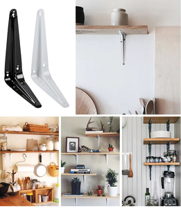 Support mural en acier noir en forme de L pour étagère à neuf points, support de fixation pour armoire de chambre à coucher, angle droit, GQK - Product Image 4