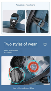 CE approved Full <b>Face</b> Adjustable Activated Carbon Filter Headband Full <b>Face</b> Respirator Mask Personal Protective Gas Filter - Product Image 5