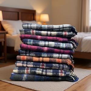 Colap Cubrecamas Tamaño Matrimonial, Gruesos, de Lana, Acrílico y Poliéster, Ecológicos, con Patrón Tejido Tradicional - Product Image 2