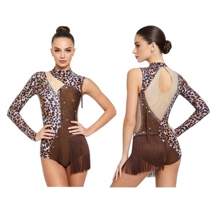 Justaucorps de danse pour femme, asymétrique, à une manche, avec franges et découpe dorsale, pour performance scénique contemporaine, sur mesure - Product Image 2